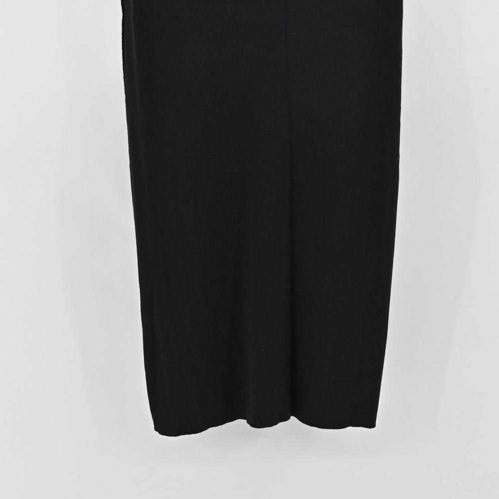 Free People Ribbed Knit Midi Skirt Womens Size M Black Stretch Minimalist Cotton - Picture 12 of 13